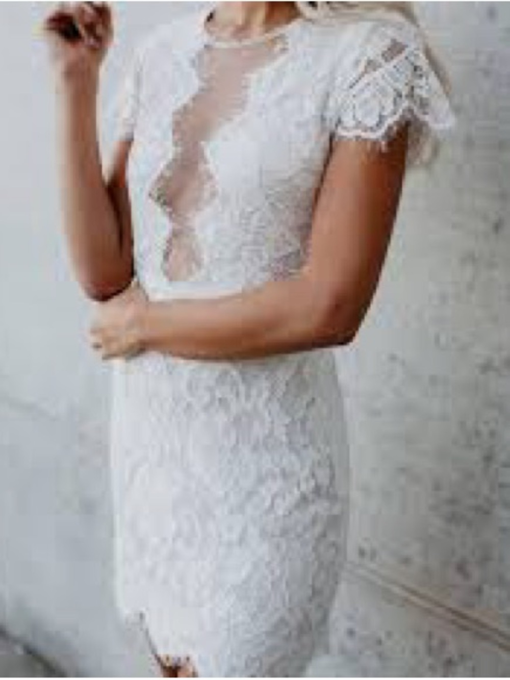 Storia Ivory Lace Overlay Dress